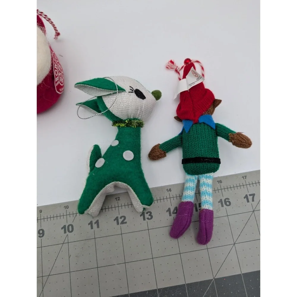 Target Cloth Christmas‎ Ornament  Lot Santa Clais Elf Reindeer Felted Wool